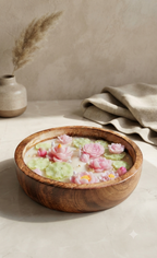 Lotus Pond Wooden Dough Bowl Candle | Luxury Soy Wax Decor