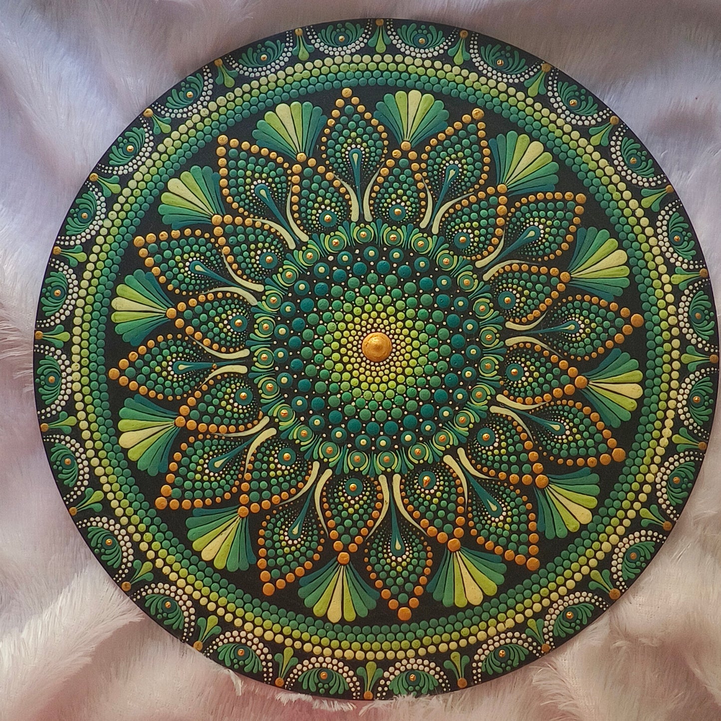 39.37 inches Dot art Mandala painting on high quality MDF base