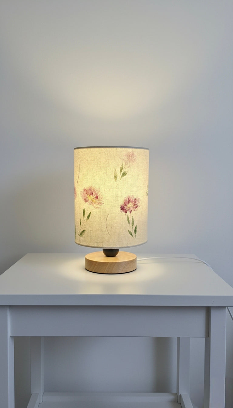 Hand-Painted Table Lamp Shade | Artisan Floral Desk Lamp