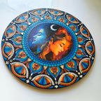 Shiv Shakti Dot Mandala Wall Art - 12 Inch Hand-Painted  - Hindu Spiritual Home Decor - Meditation Room Yoga Studio Art | Spiritual Gift
