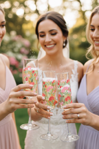Hand-Painted Floral Champagne Flutes | Personalized Wedding Gift | Gift for couple| Set of 2