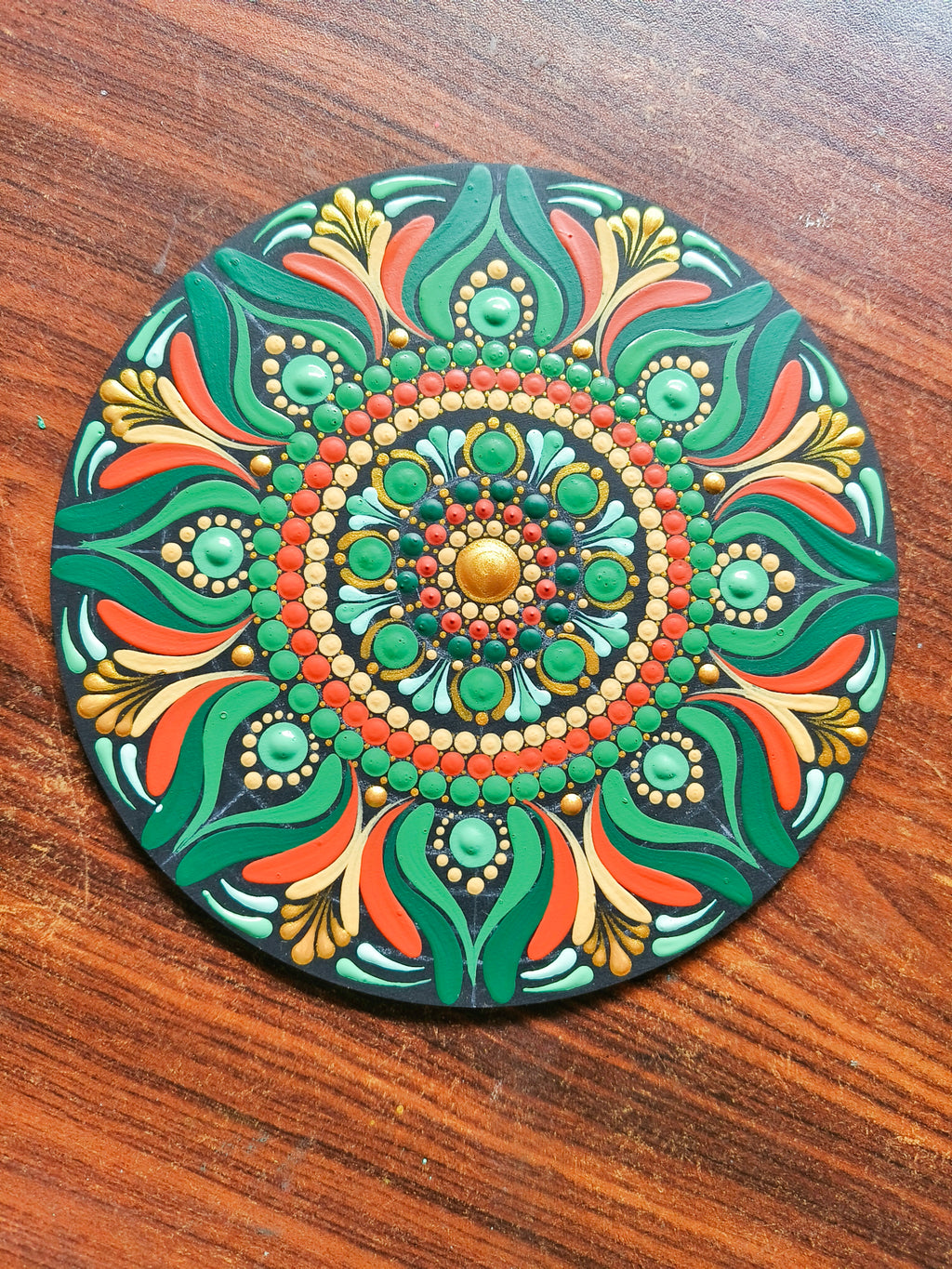Original Hand-painted Mandala door/window Hanging with Tassels | round Dot painted meditative art | Zen Art | Unique Mandala window charm