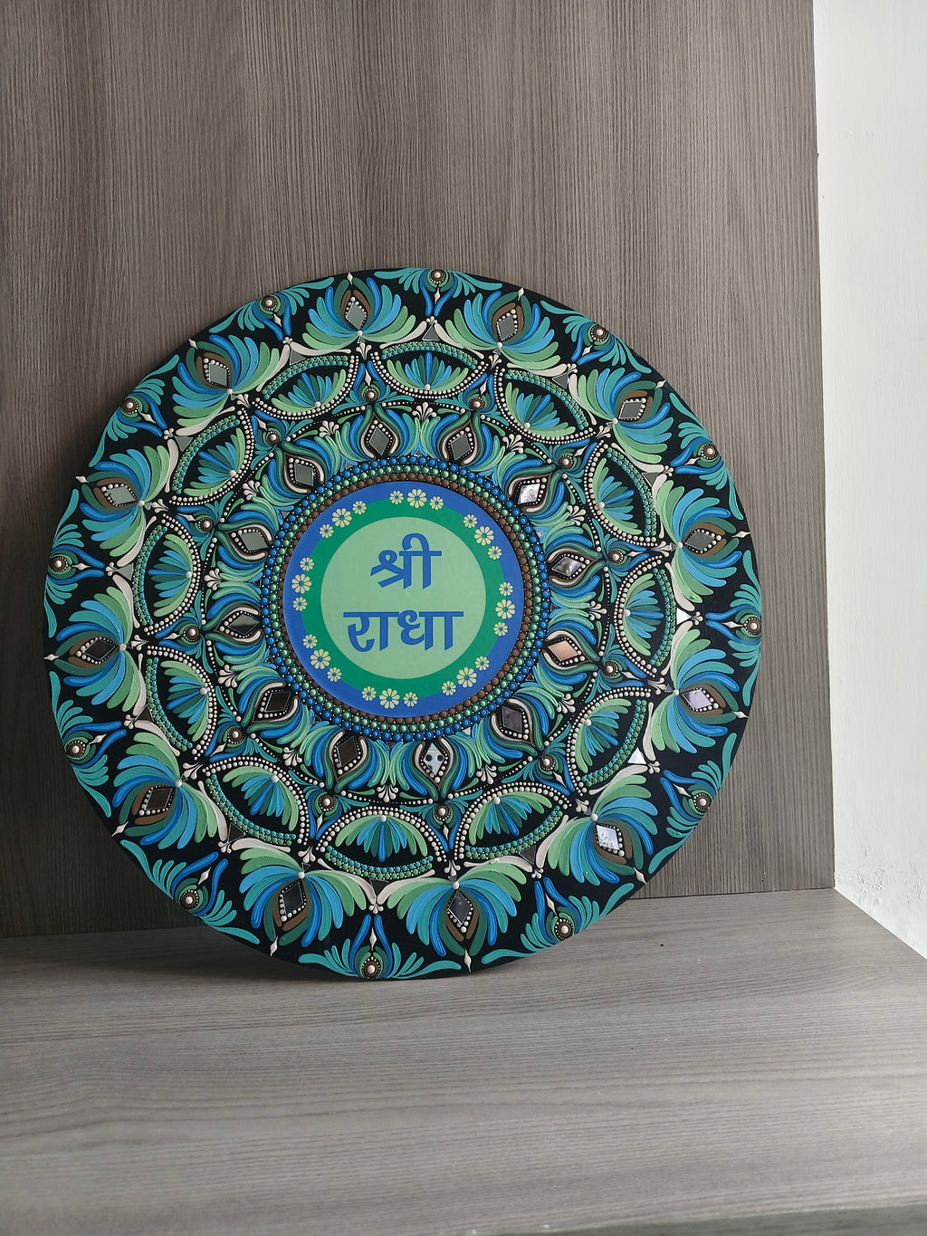 Original handpainted shree radha Dot Art Mandala painting 12 inches