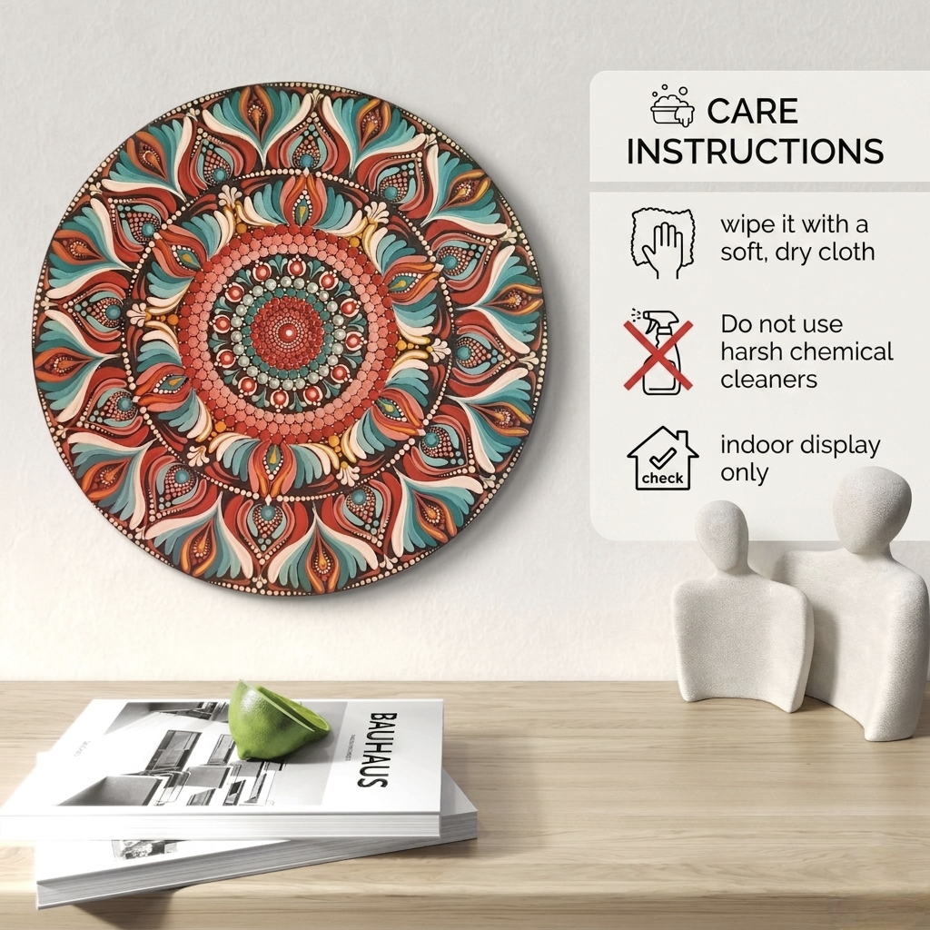 12" Hand-painted Mandala Dot Art Wall Hanging